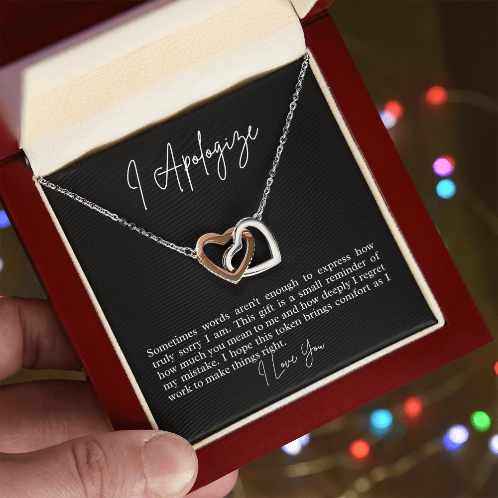 Apology jewelry message card gift for her - Heartfelt Sparks
