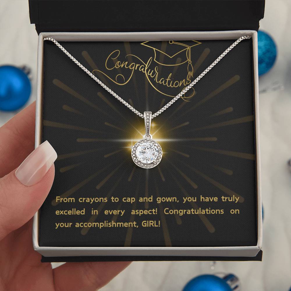 Congratulations graduation jewelry message card that sparkles, gift for graduate, fun but elegant design to help celebrate her special day - Heartfelt Sparks