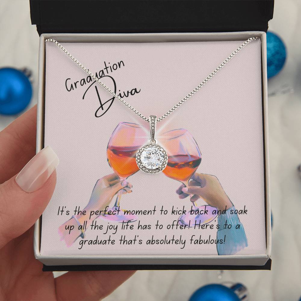 Graduation diva, eternal hope necklace, jewelry message card, gift for her special day - Heartfelt Sparks