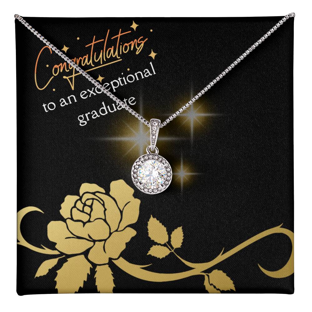 Beautiful, elegant sparkling design, To an exceptional graduate, jewelry message card gift, eternal hope necklace for her graduation - Heartfelt Sparks