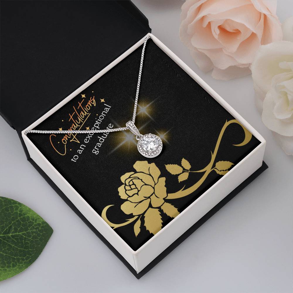 Beautiful, elegant sparkling design, To an exceptional graduate, jewelry message card gift, eternal hope necklace for her graduation - Heartfelt Sparks