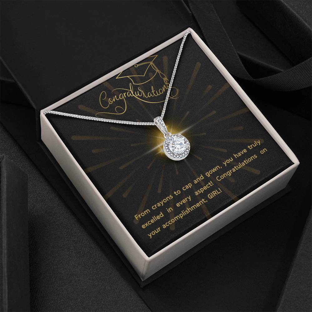 Congratulations graduation jewelry message card that sparkles, gift for graduate, fun but elegant design to help celebrate her special day - Heartfelt Sparks