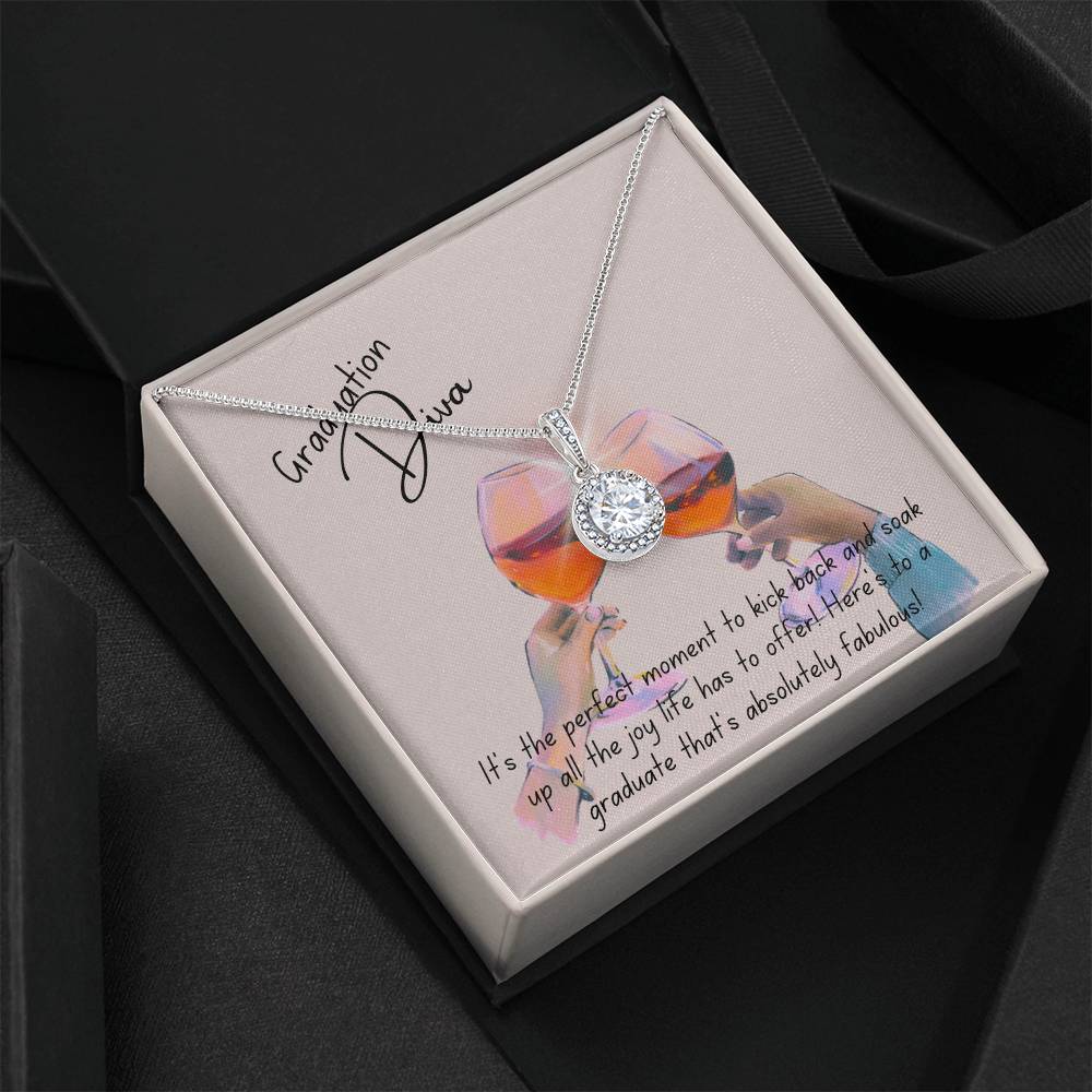 Graduation diva, eternal hope necklace, jewelry message card, gift for her special day - Heartfelt Sparks