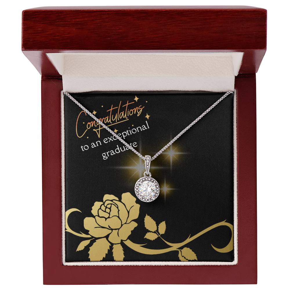 Beautiful, elegant sparkling design, To an exceptional graduate, jewelry message card gift, eternal hope necklace for her graduation - Heartfelt Sparks