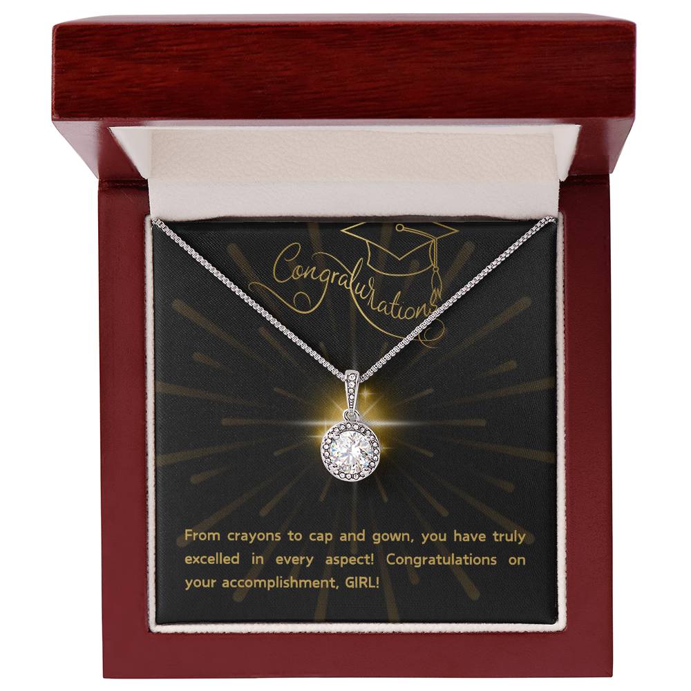 Congratulations graduation jewelry message card that sparkles, gift for graduate, fun but elegant design to help celebrate her special day - Heartfelt Sparks