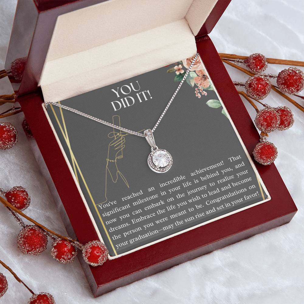 You did it! congratulations on your graduation, Eternal hope necklace, jewelry message card, gift for graduate - Heartfelt Sparks
