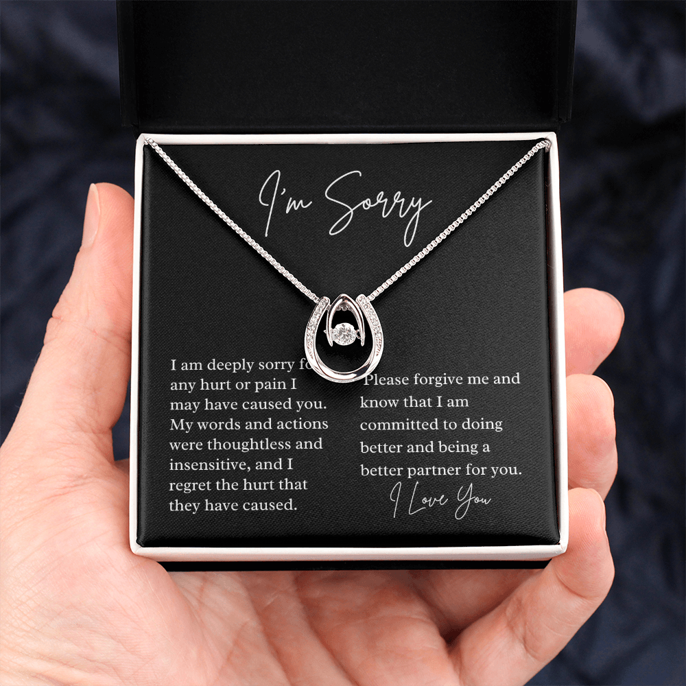 I'm sorry gift for spouse, apology jewelry for girlfriend, spouse with message, heartfelt sincere apology gift for her