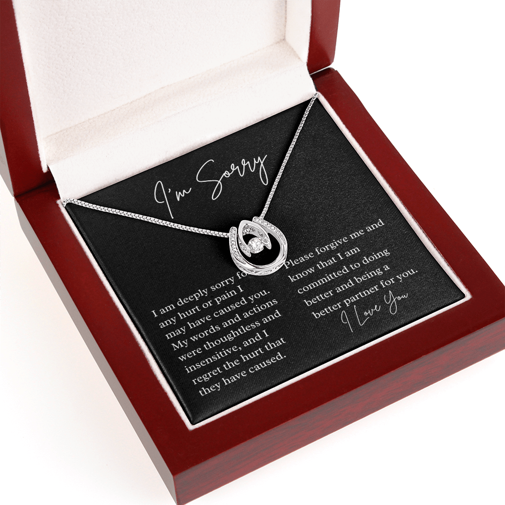I'm sorry gift for spouse, apology jewelry for girlfriend, spouse with message, heartfelt sincere apology gift for her