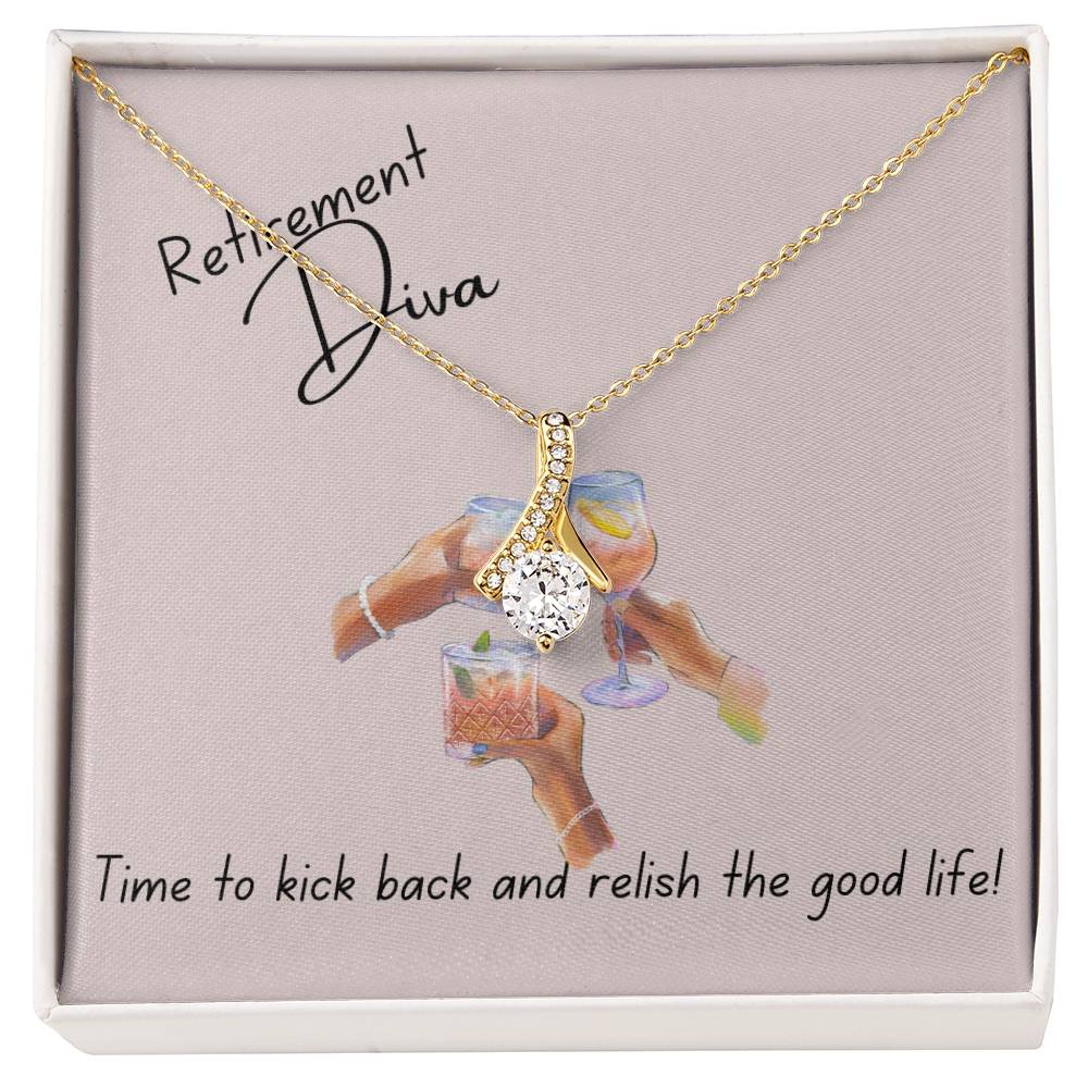 Alluring Beauty Retirement Diva Necklace - Jewelry Message Card - Heartfelt Sparks