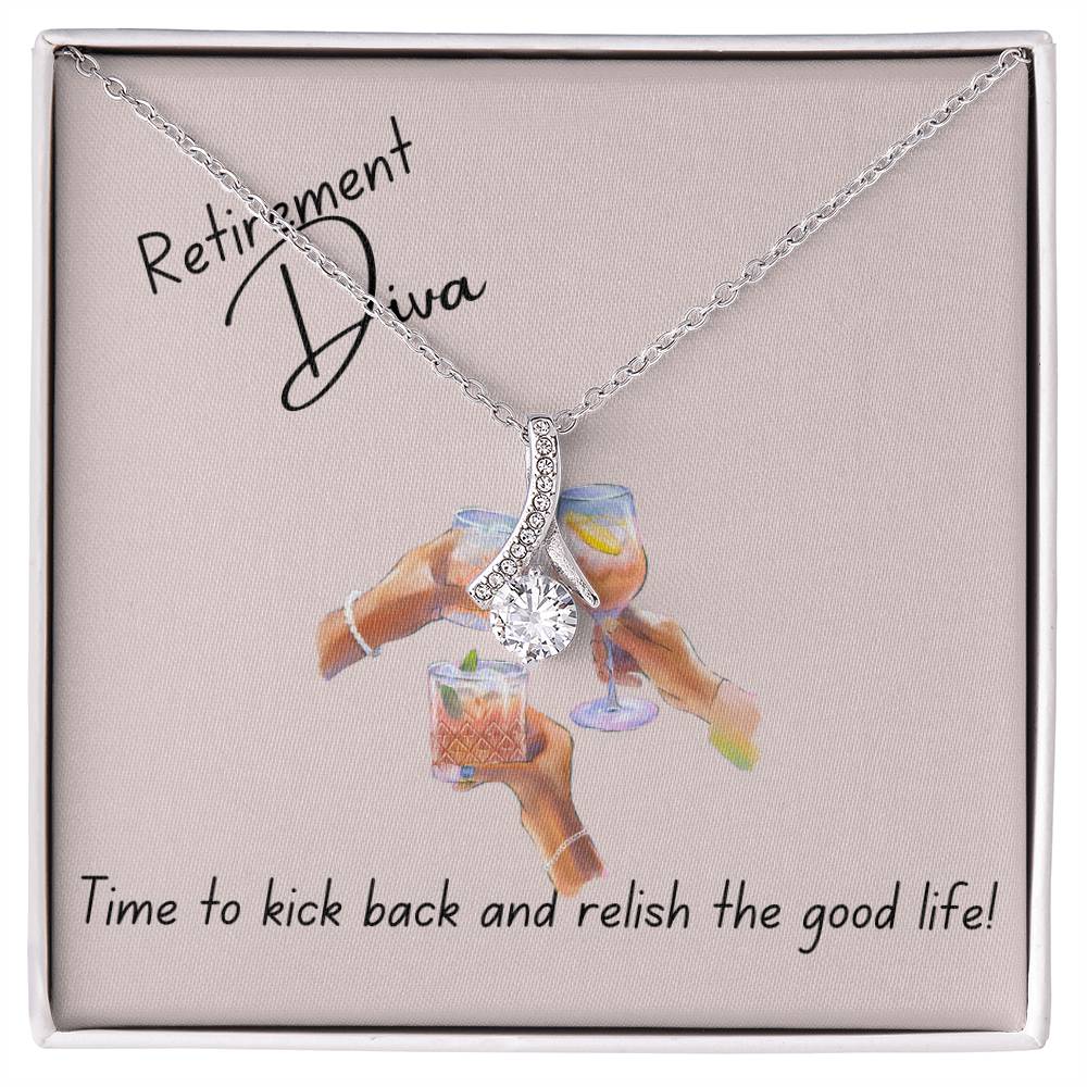 Alluring Beauty Retirement Diva Necklace - Jewelry Message Card - Heartfelt Sparks