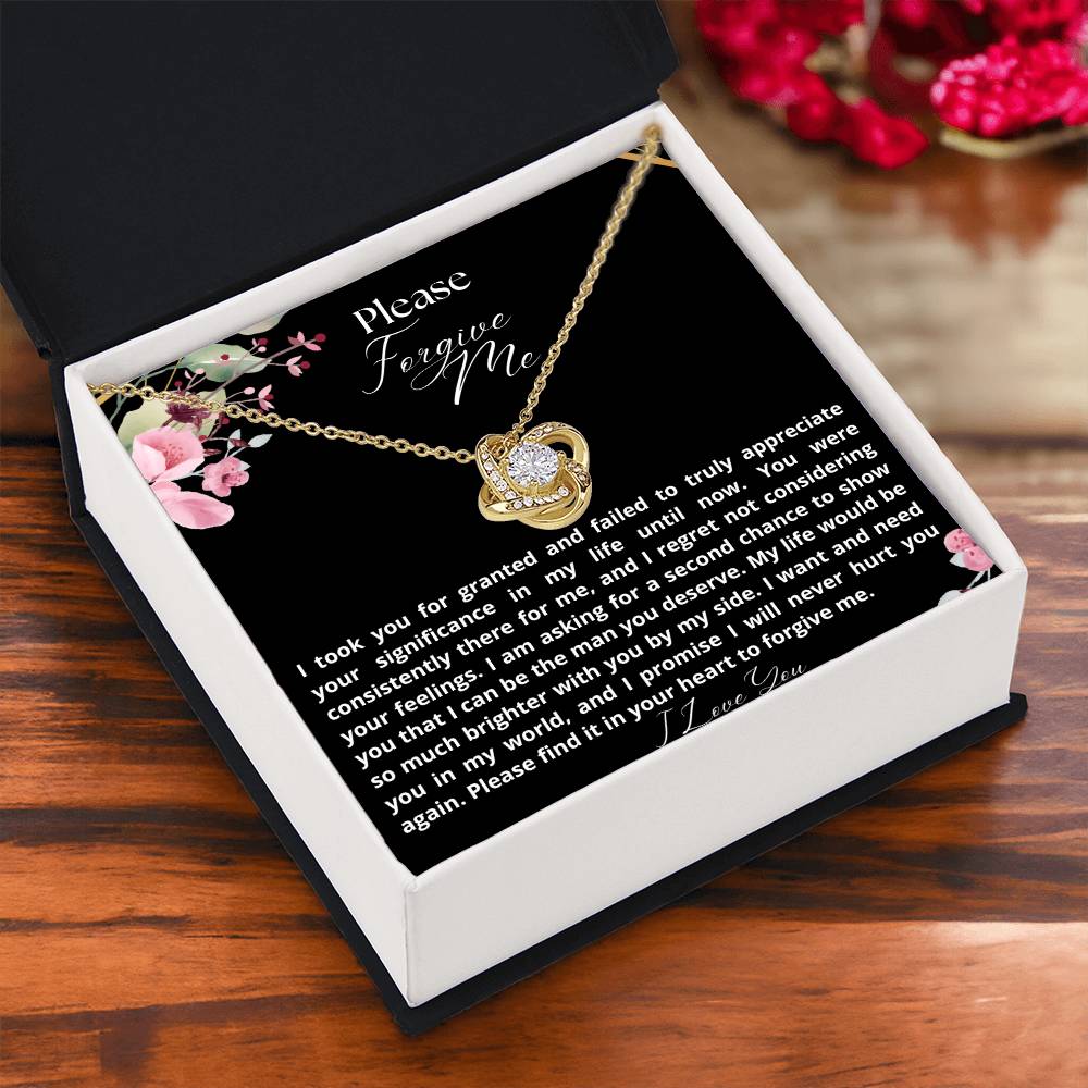 Love Knot Necklace Jewelry Message Card - Heartfelt Apology Gift - Heartfelt Sparks