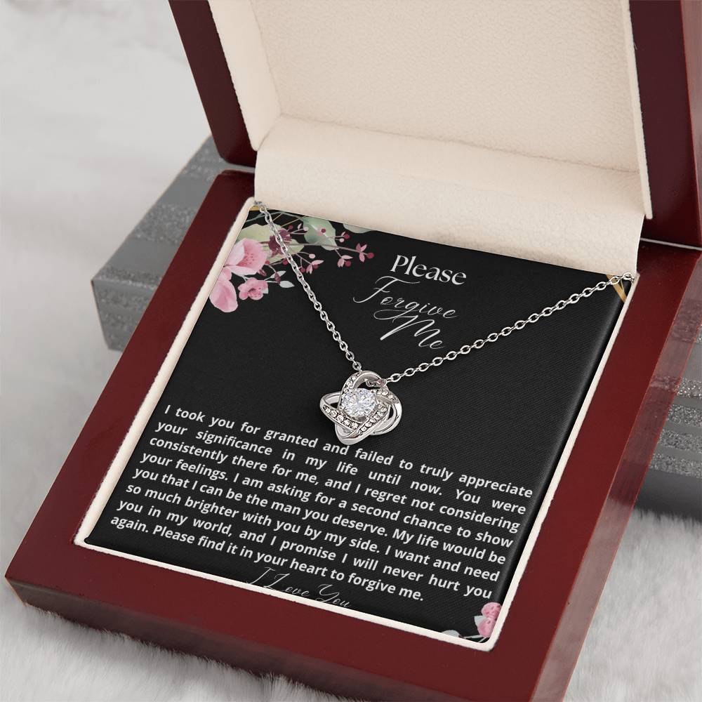 Love Knot Necklace Jewelry Message Card - Heartfelt Apology Gift - Heartfelt Sparks