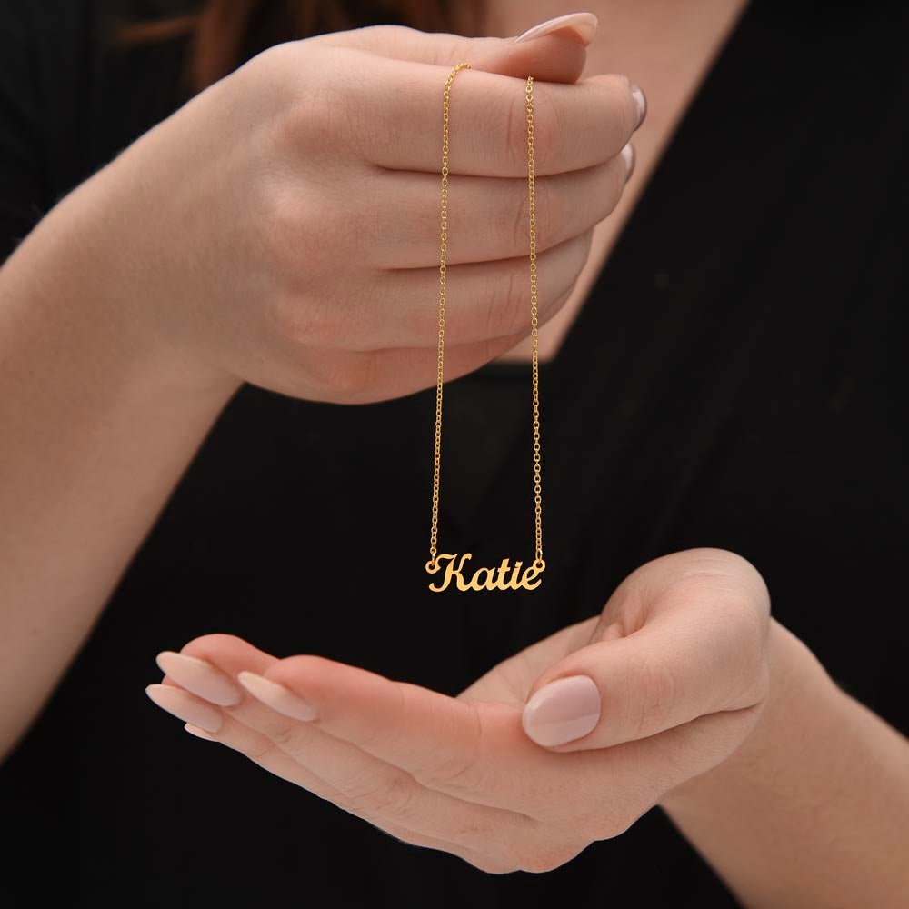 Graduation jewelry message card for her, name necklace - Heartfelt Sparks