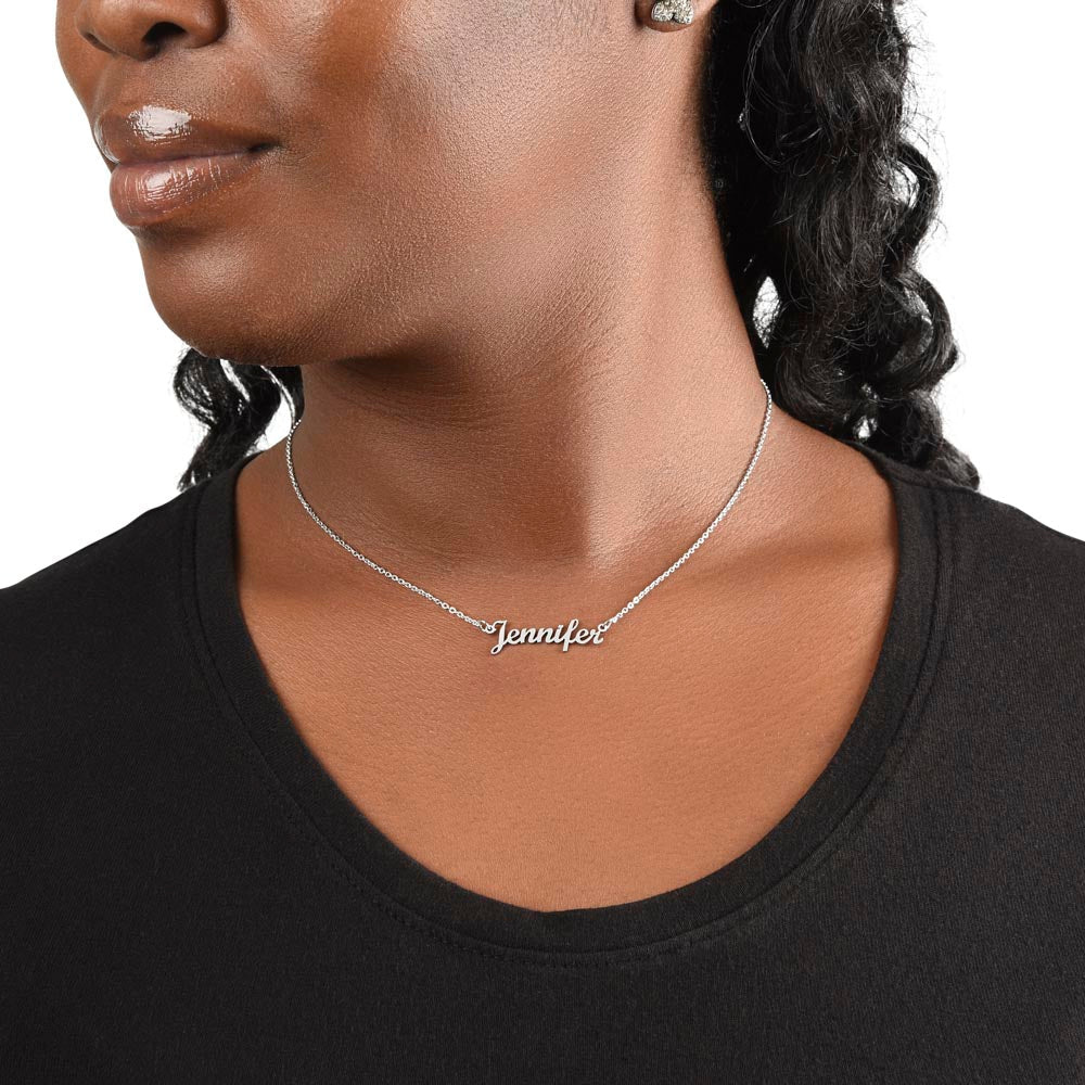 Graduation jewelry message card for her, name necklace - Heartfelt Sparks