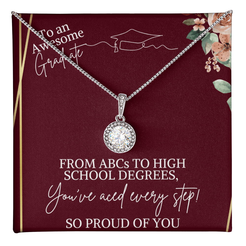 Graduation jewelry message card gift for her, Eternal hope necklace - Heartfelt Sparks