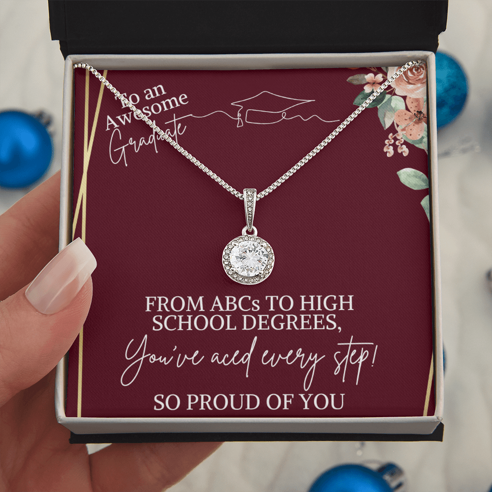 Graduation jewelry message card gift for her, Eternal hope necklace - Heartfelt Sparks