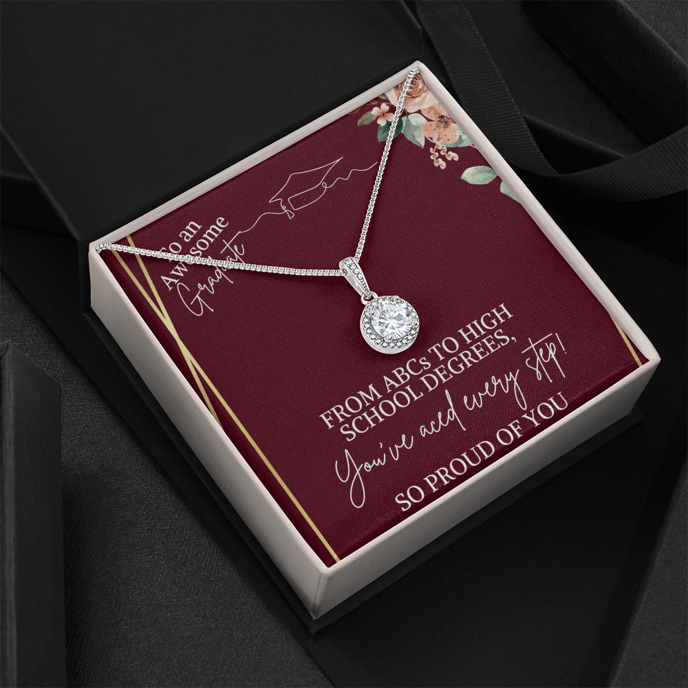 Graduation jewelry message card gift for her, Eternal hope necklace - Heartfelt Sparks