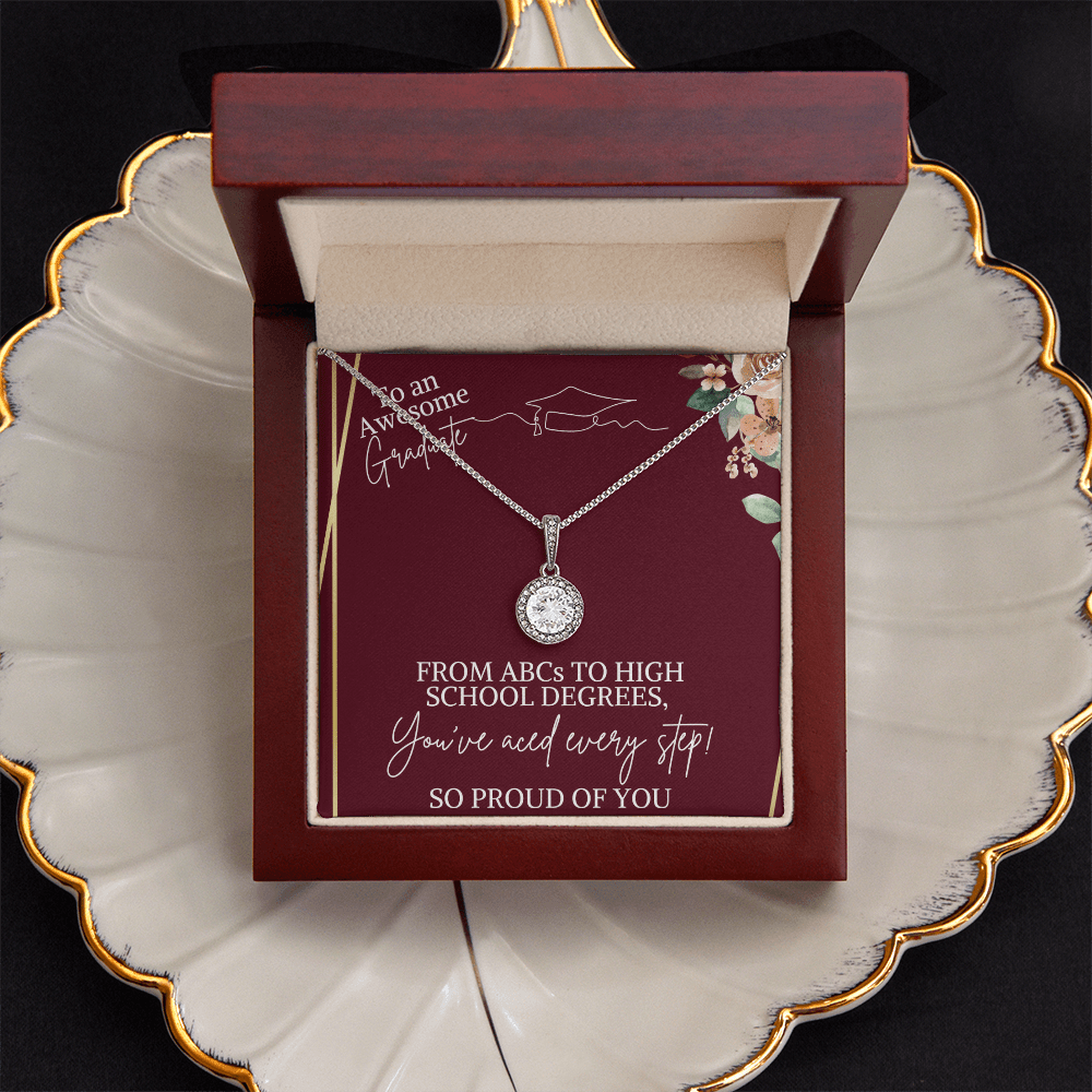 Graduation jewelry message card gift for her, Eternal hope necklace - Heartfelt Sparks