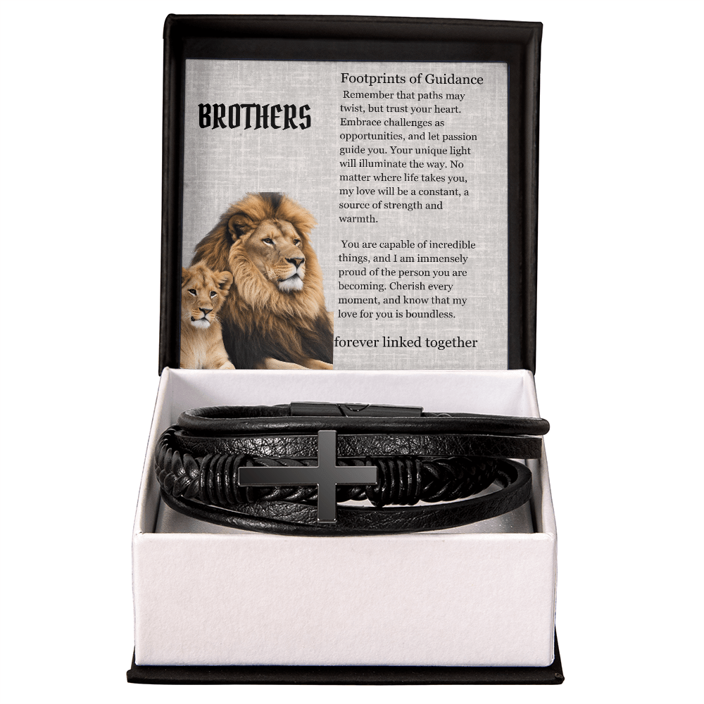 Graduation man's leather bracelet for him, encouragement congratulations message card gift. - Heartfelt Sparks