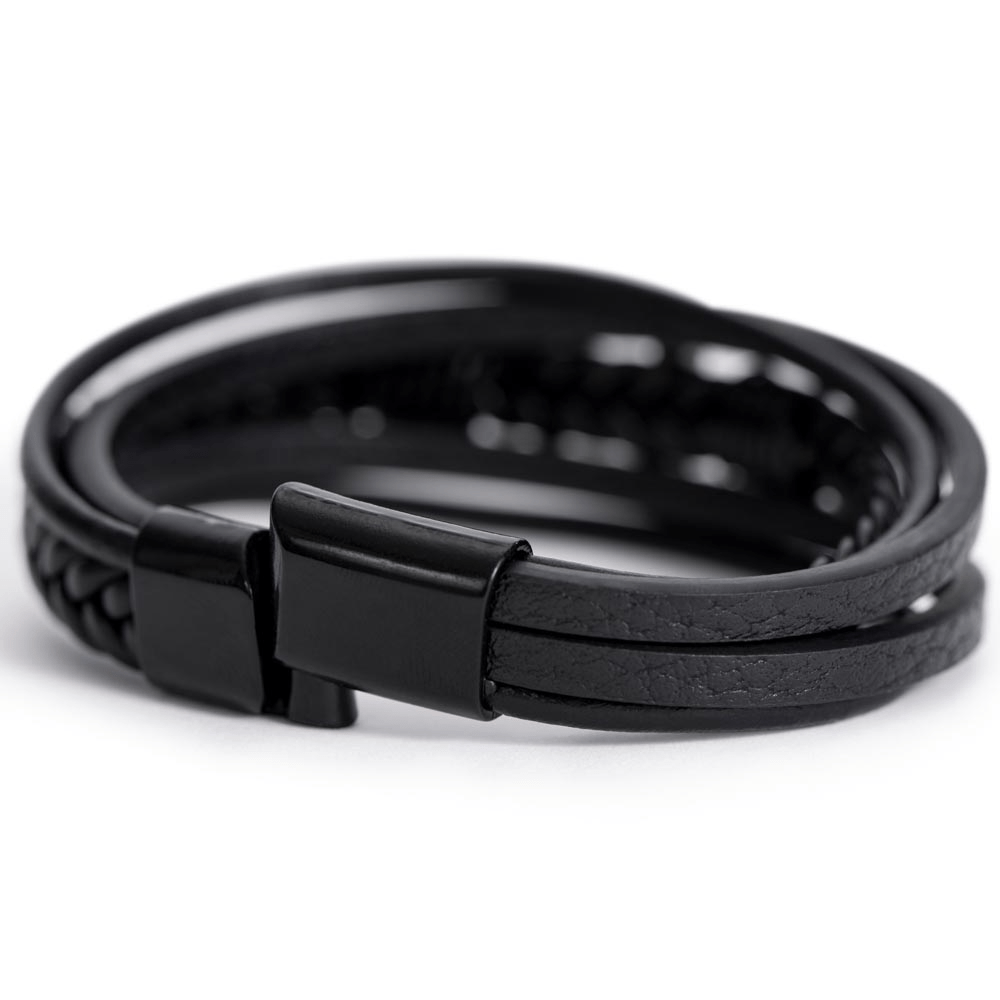 Graduation man's leather bracelet for him, encouragement congratulations message card gift. - Heartfelt Sparks