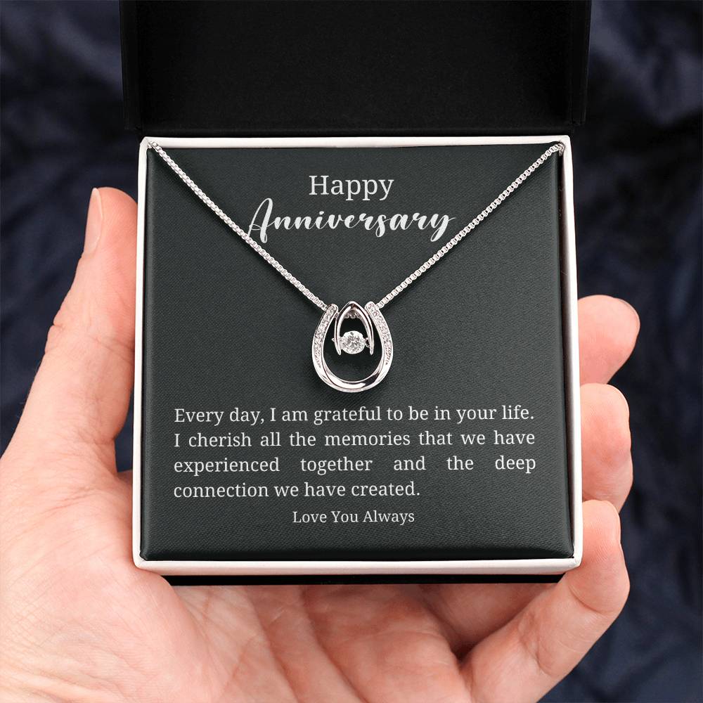 Happy Anniversary, lucky in love necklace - Heartfelt Sparks