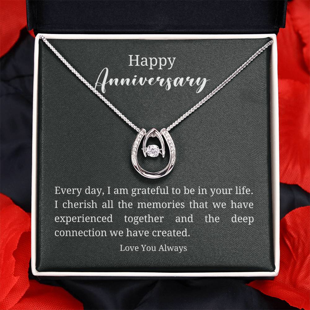 Happy Anniversary, lucky in love necklace - Heartfelt Sparks