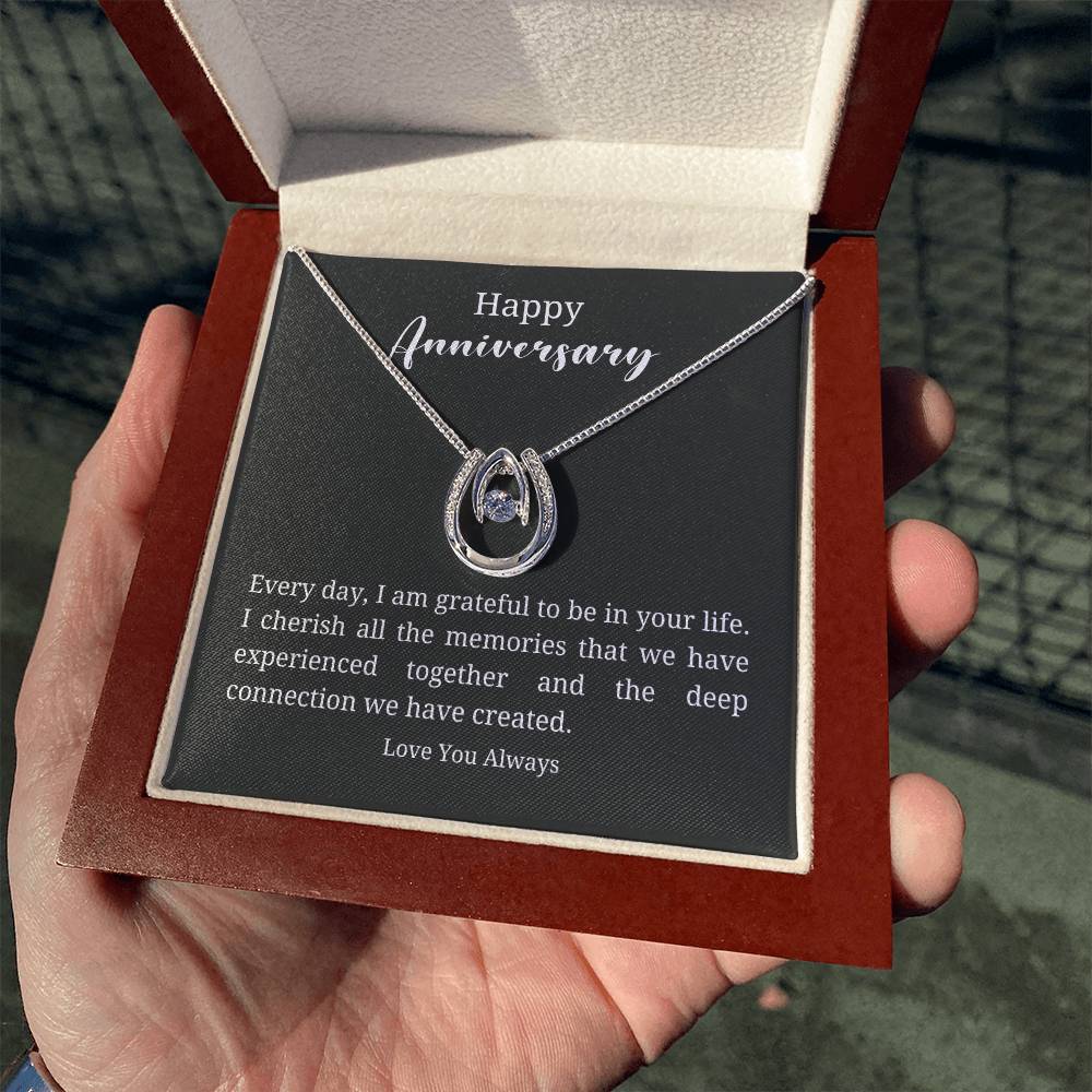 Happy Anniversary, lucky in love necklace - Heartfelt Sparks