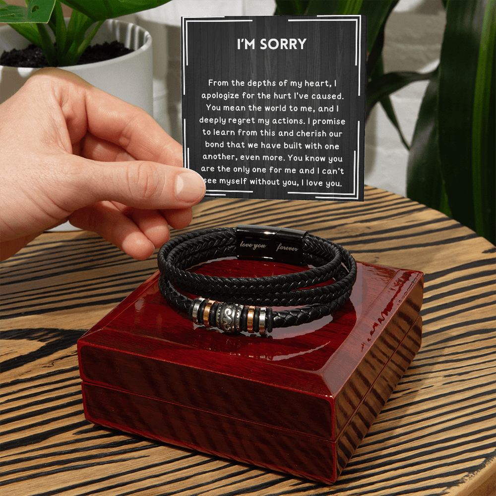 I'm sorry bracelet for him, heartfelt apology gift - Heartfelt Sparks