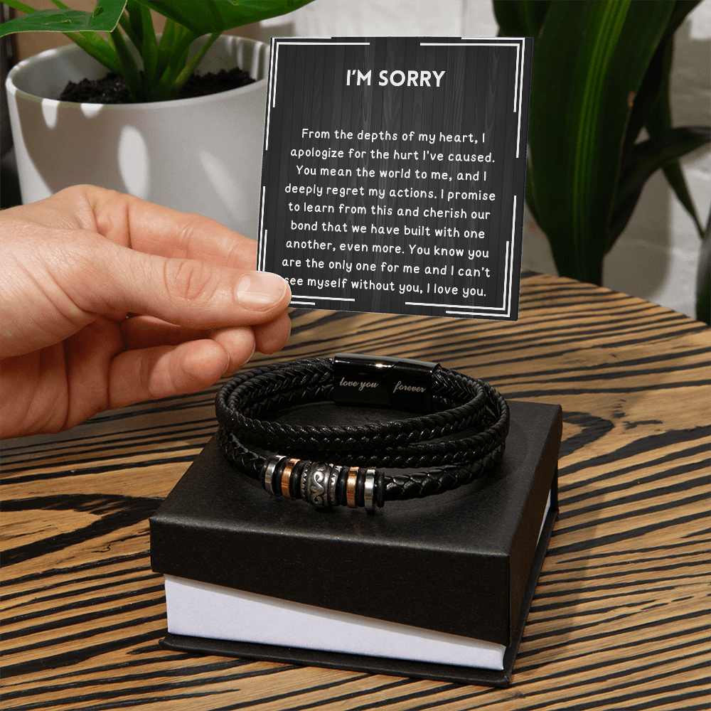 I'm sorry bracelet for him, heartfelt apology gift - Heartfelt Sparks