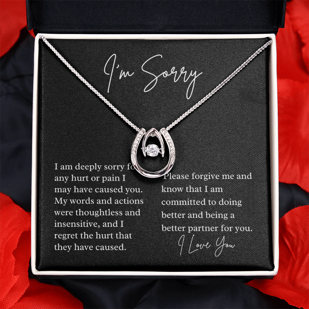 I'm sorry gift for spouse, apology jewelry for girlfriend, spouse with message, heartfelt sincere apology gift for her - Heartfelt Sparks