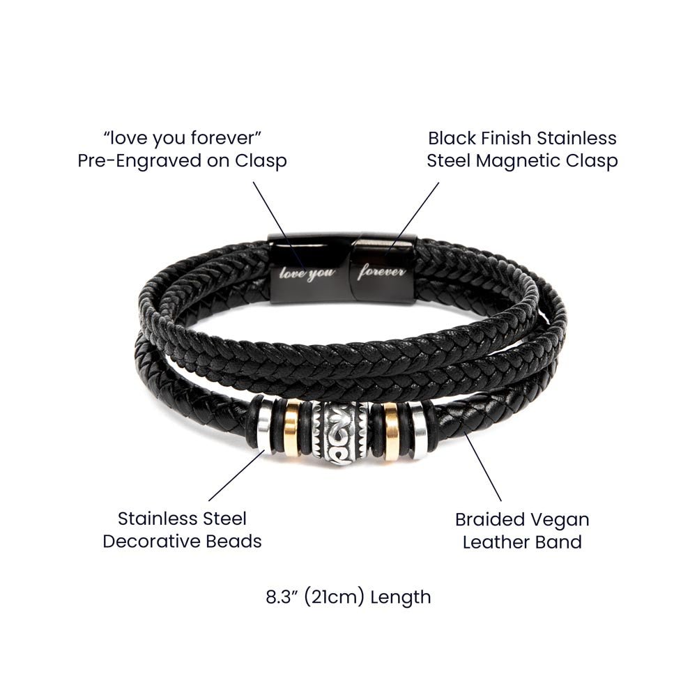 Men's "Love you Forever" bracelet, Apology gift for him - Heartfelt Sparks