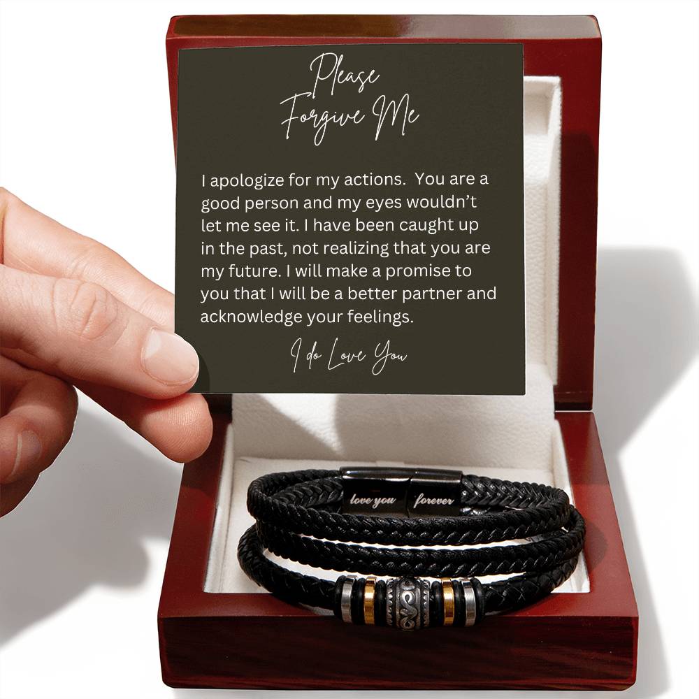 Men's "Love you Forever" bracelet, Apology gift for him - Heartfelt Sparks