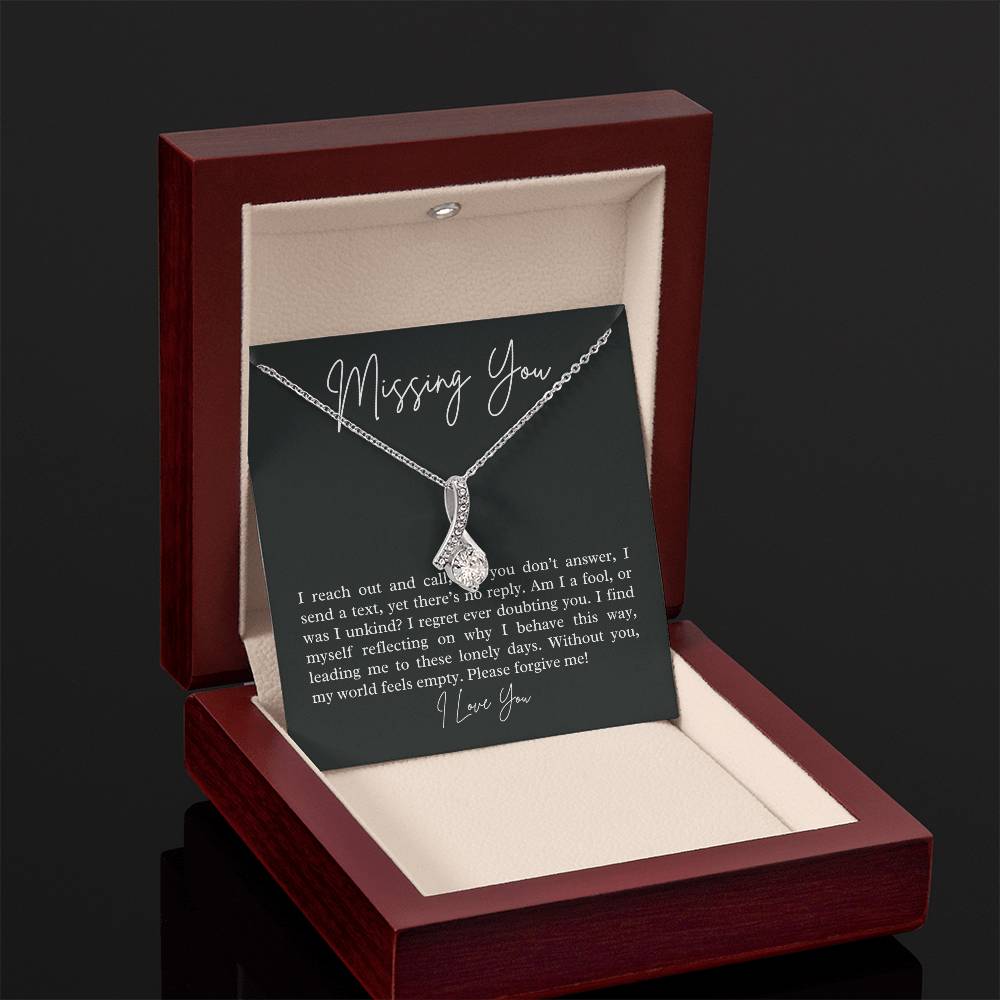 Missing You alluring beauty necklace, apology gift for her - Heartfelt Sparks
