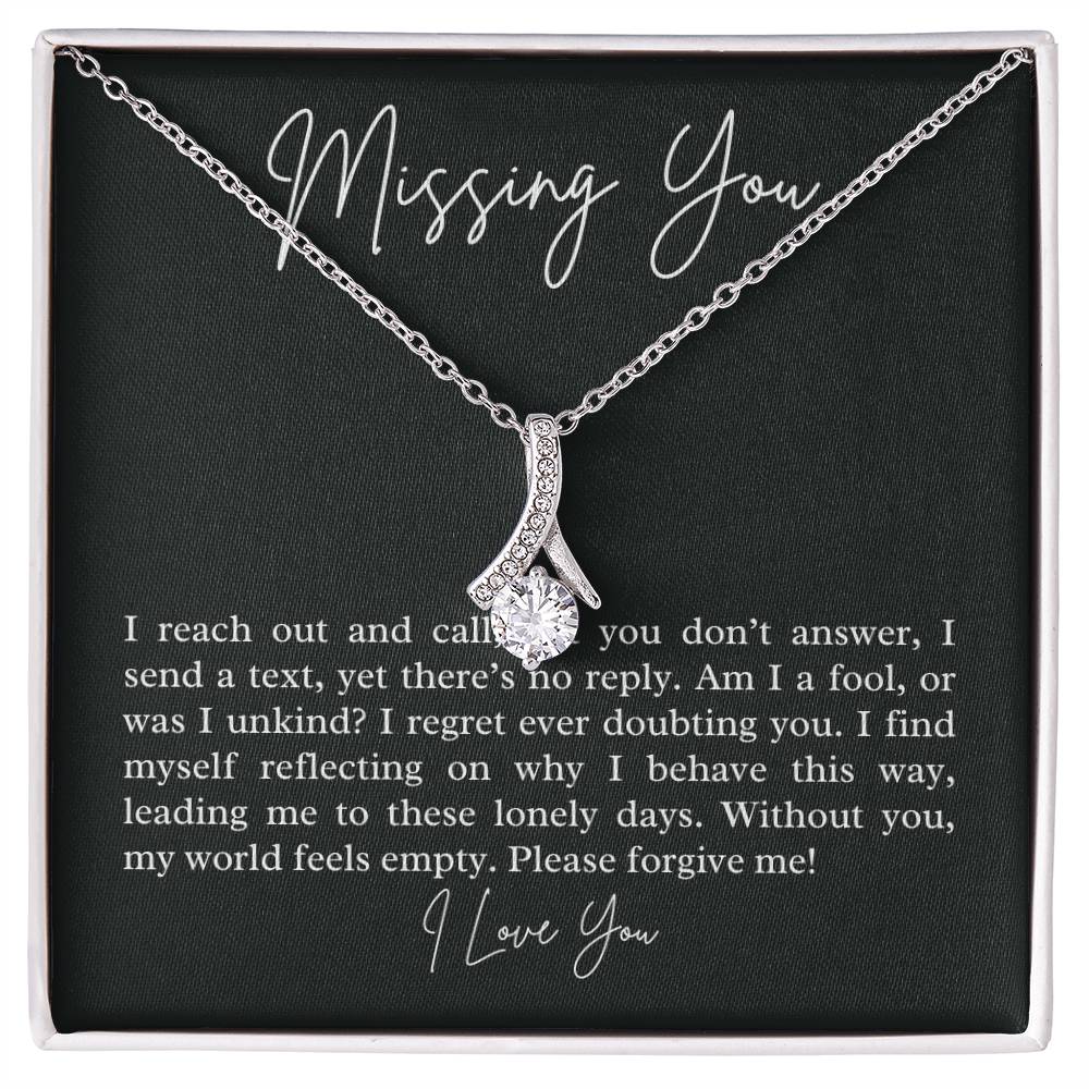 Missing You alluring beauty necklace, apology gift for her - Heartfelt Sparks