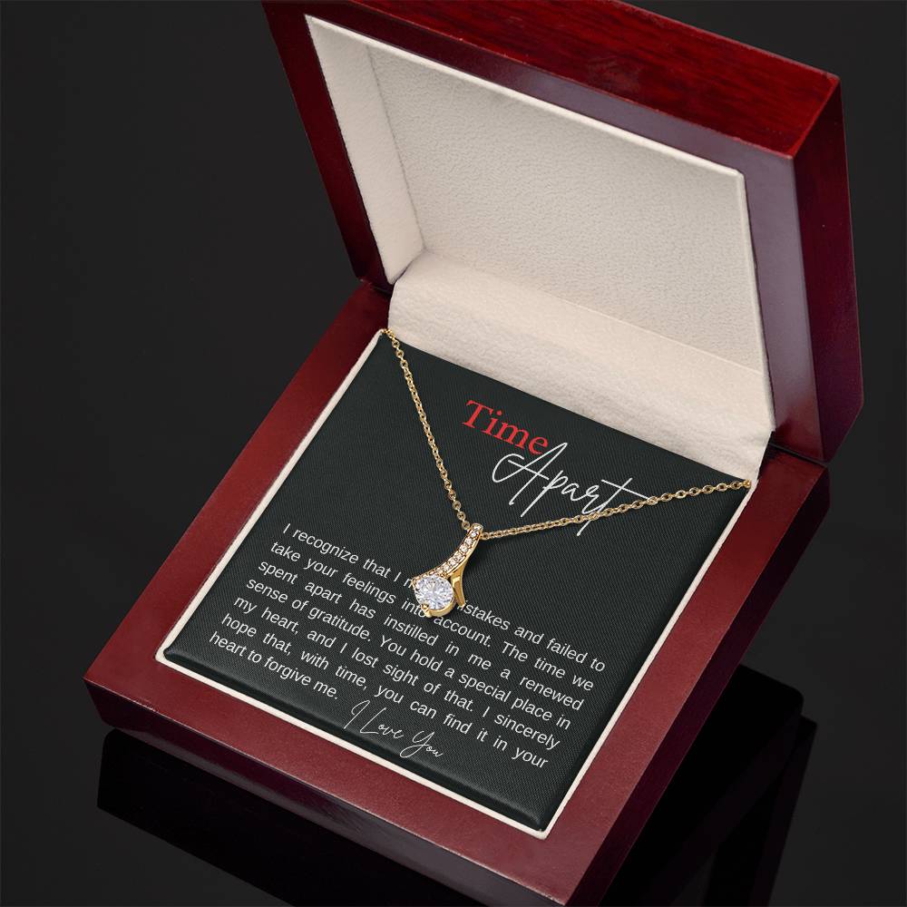 Time Apart alluring beauty necklace, apology message card gift - Heartfelt Sparks