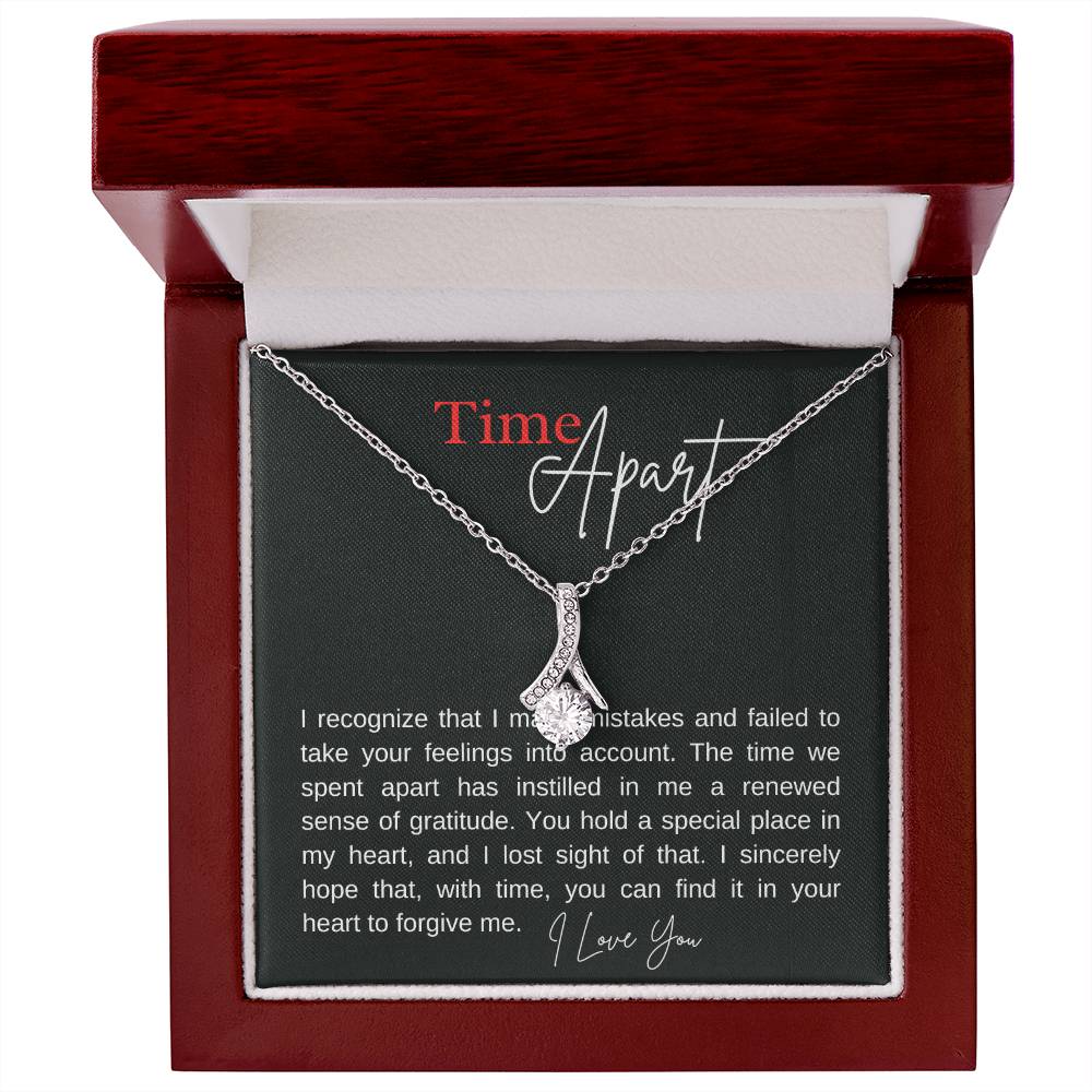 Time Apart alluring beauty necklace, apology message card gift - Heartfelt Sparks