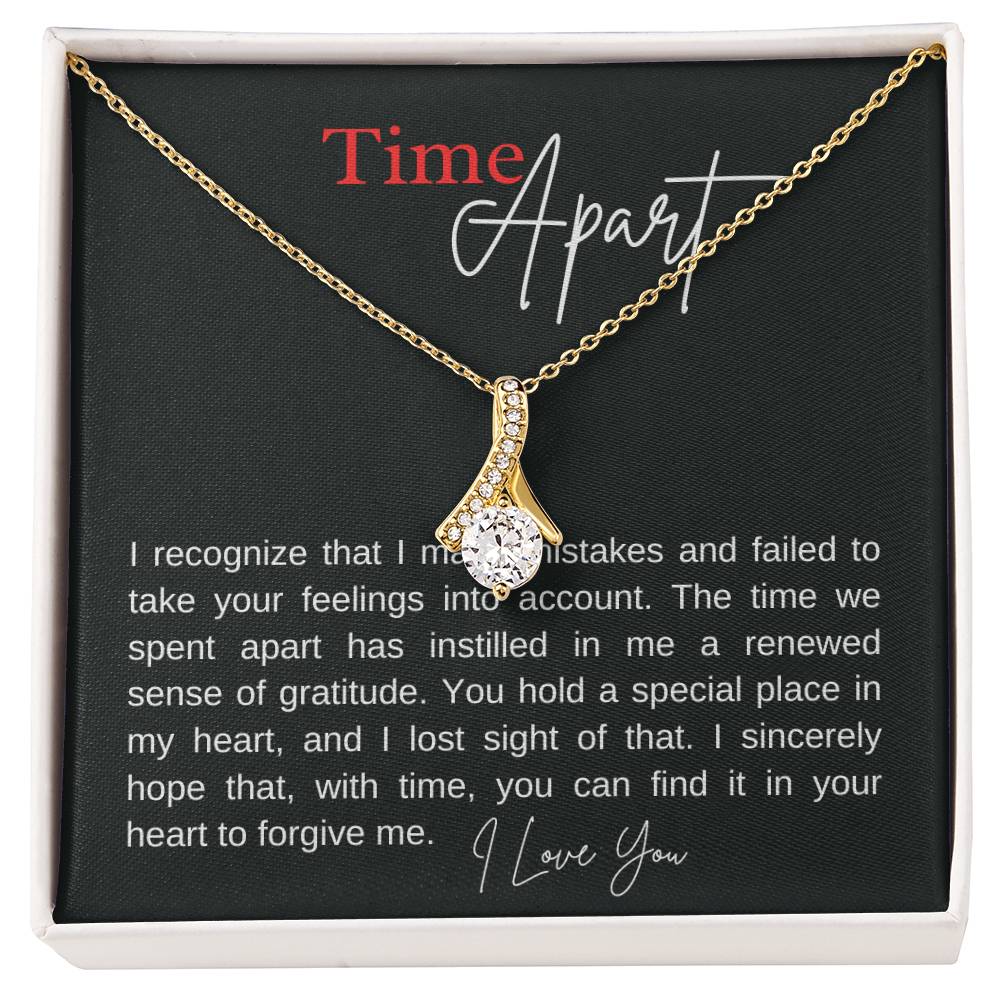 Time Apart alluring beauty necklace, apology message card gift - Heartfelt Sparks