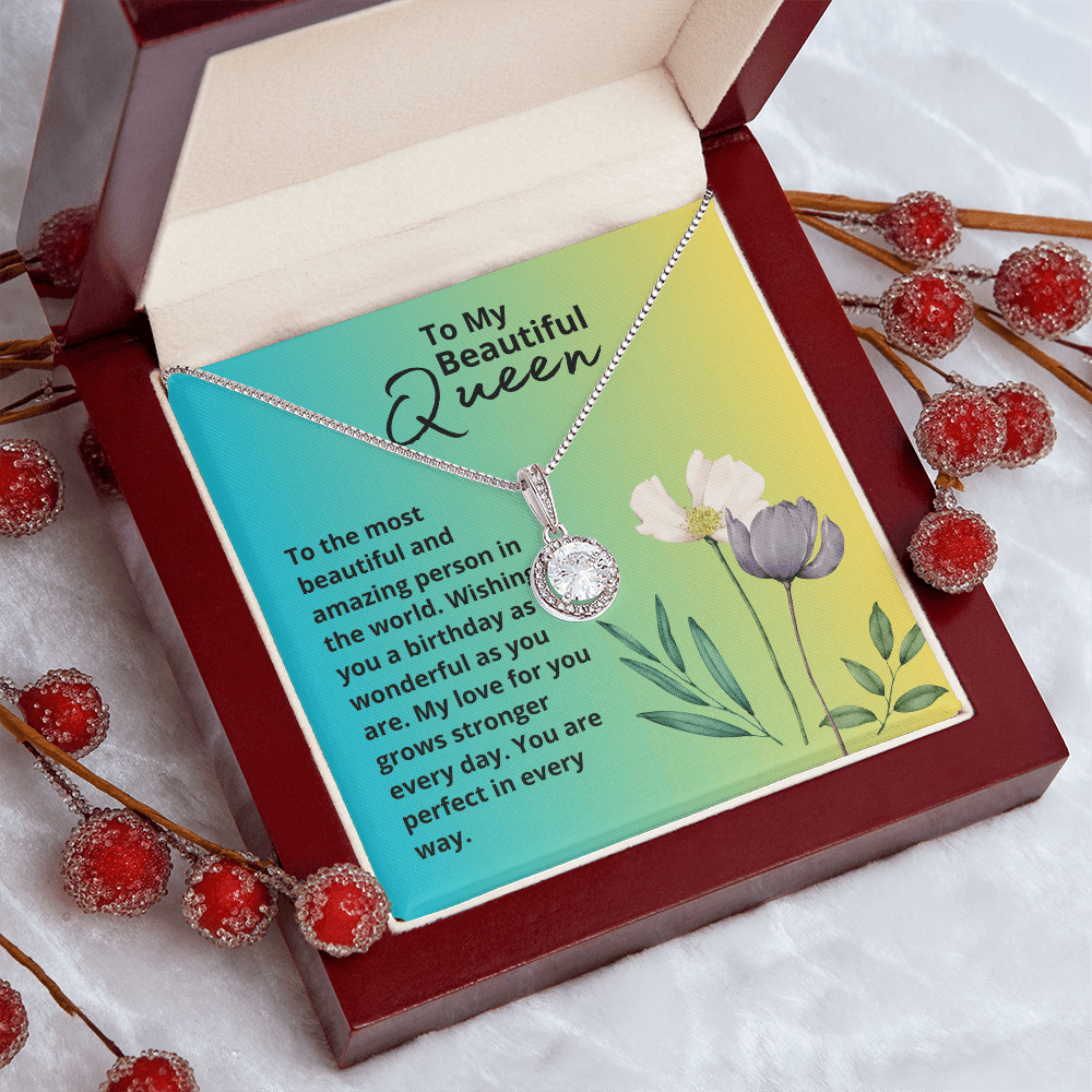 To my beautiful queen jewelry message card, birthday gift - Heartfelt Sparks
