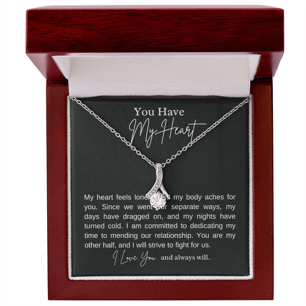 You have my heart alluring beauty necklace, apology message card gift - Heartfelt Sparks