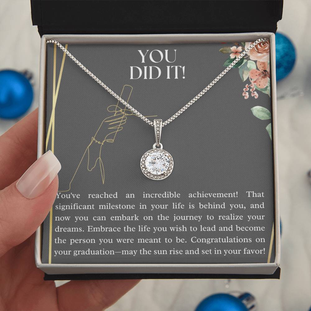 You did it! congratulations on your graduation, Eternal hope necklace, jewelry message card, gift for graduate - Heartfelt Sparks
