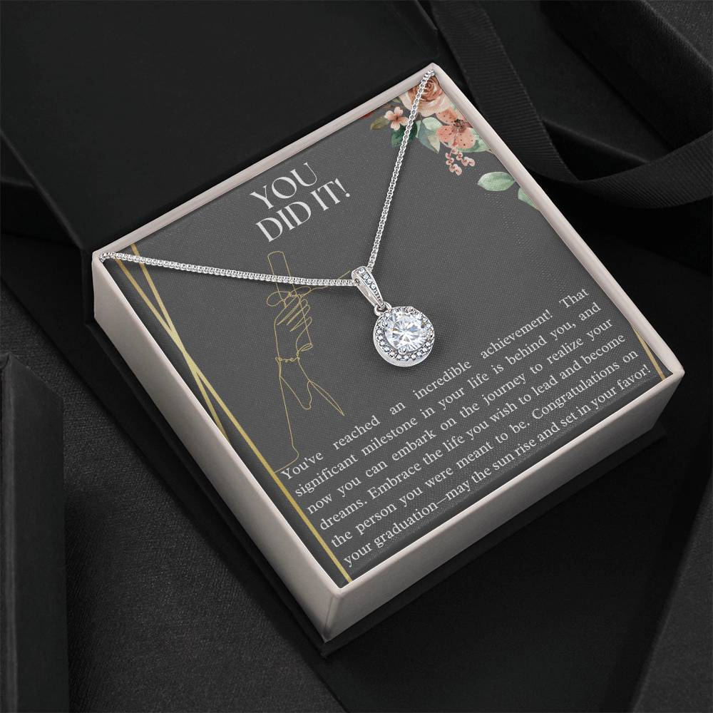 You did it! congratulations on your graduation, Eternal hope necklace, jewelry message card, gift for graduate - Heartfelt Sparks
