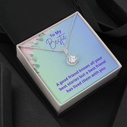 To my bestie birthday jewelry message card gift for her