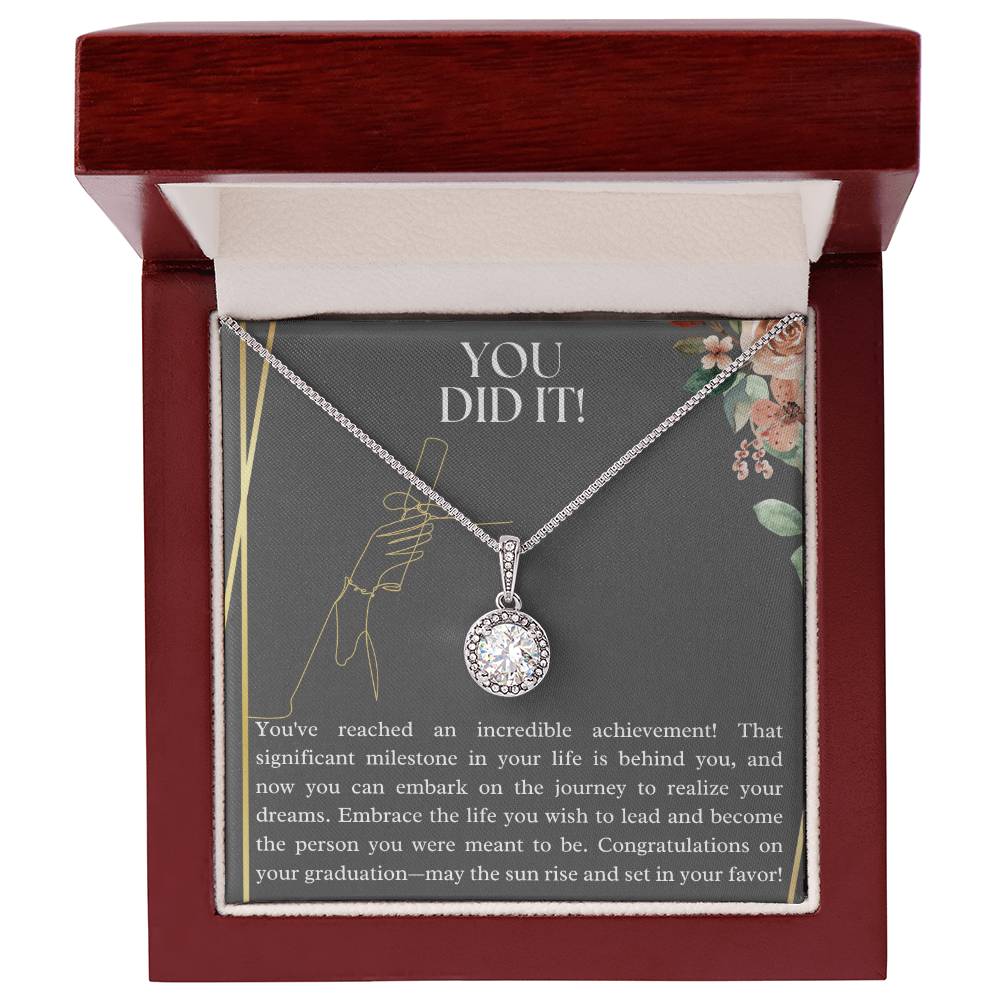 You did it! congratulations on your graduation, Eternal hope necklace, jewelry message card, gift for graduate - Heartfelt Sparks