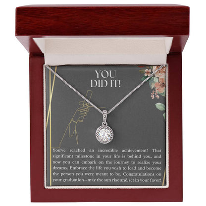 You did it! congratulations on your graduation, Eternal hope necklace, jewelry message card, gift for graduate - Heartfelt Sparks