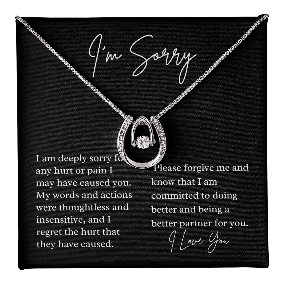 I'm sorry gift for spouse, apology jewelry for girlfriend, spouse with message, heartfelt sincere apology gift for her