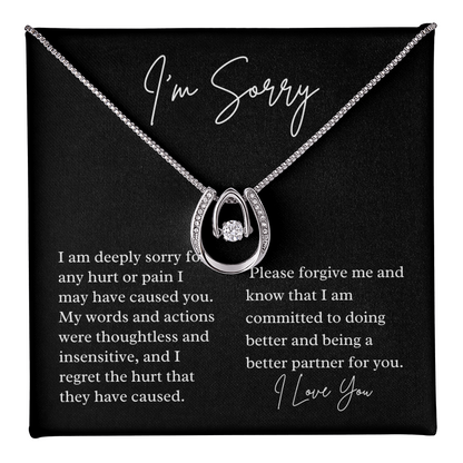 I'm sorry gift for spouse, apology jewelry for girlfriend, spouse with message, heartfelt sincere apology gift for her