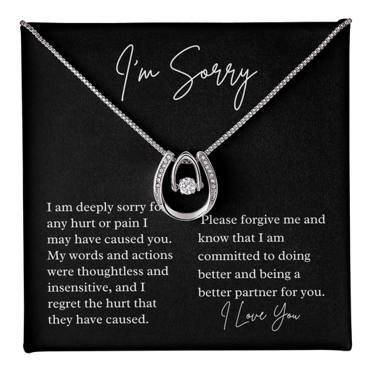 I'm sorry gift for spouse, apology jewelry for girlfriend, spouse with message, heartfelt sincere apology gift for her