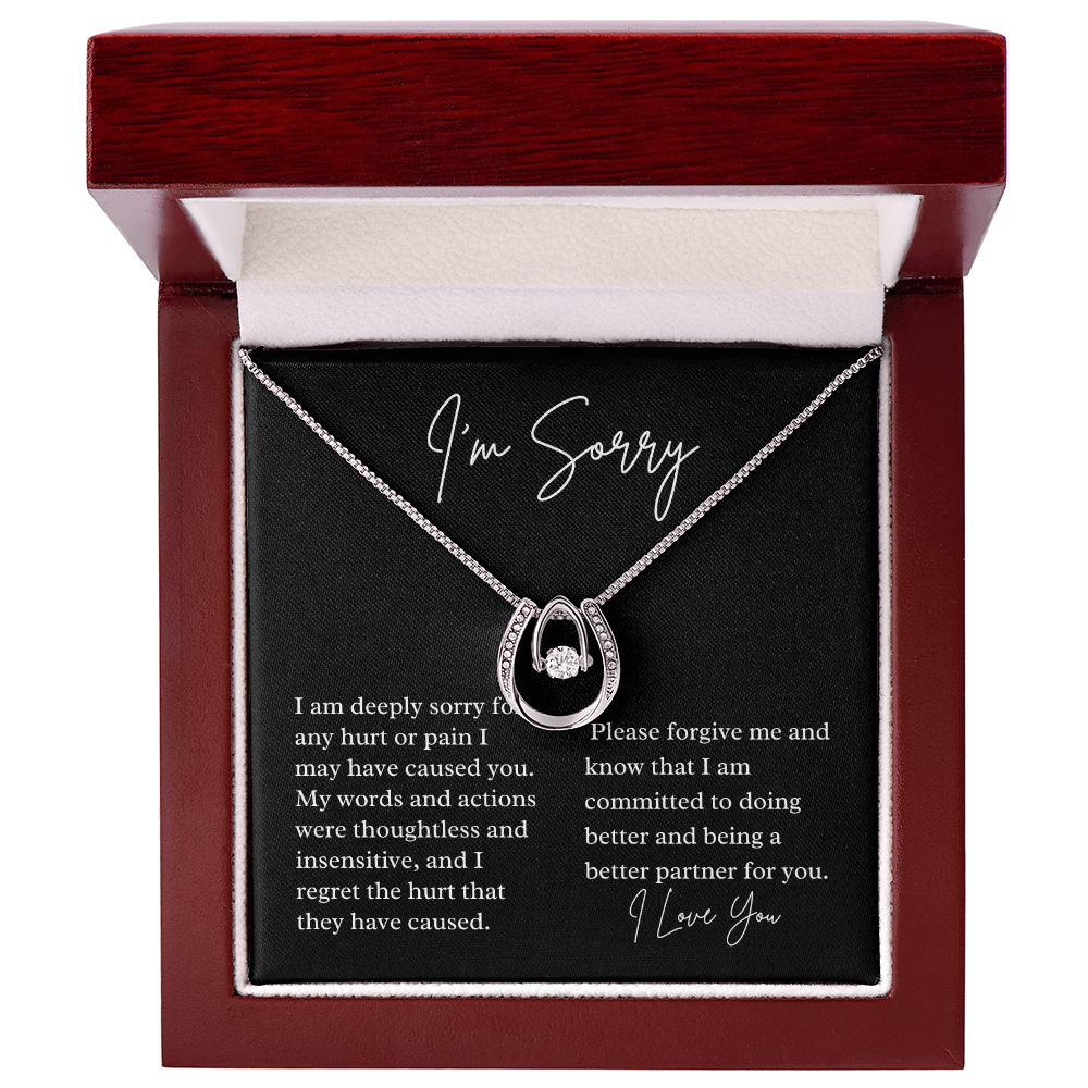 I'm sorry gift for spouse, apology jewelry for girlfriend, spouse with message, heartfelt sincere apology gift for her