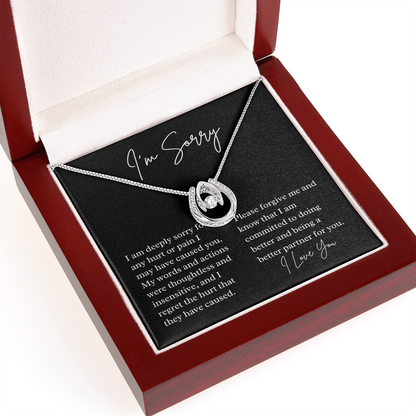 I'm sorry gift for spouse, apology jewelry for girlfriend, spouse with message, heartfelt sincere apology gift for her