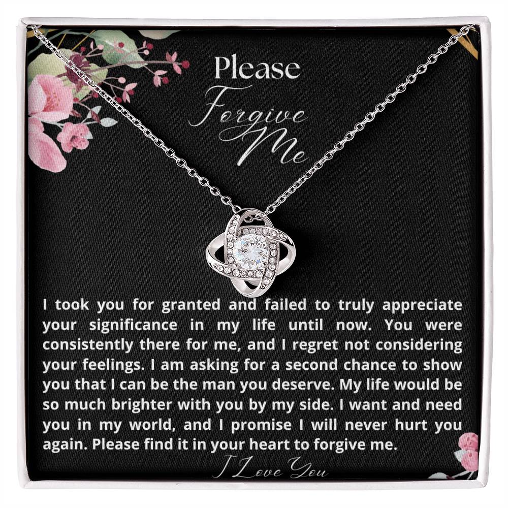 Love Knot Necklace Jewelry Message Card - Heartfelt Apology Gift - Heartfelt Sparks